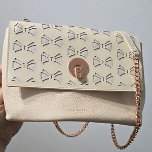 Ted Baker Beige Crossbody Bag with Rose Gold Accents
